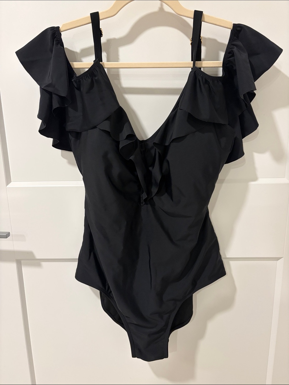 Black Ruffle One-Piece Swimsuit